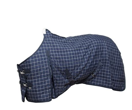 WAHLSTEN CHECK 100G STABLE RUG, NAVY
